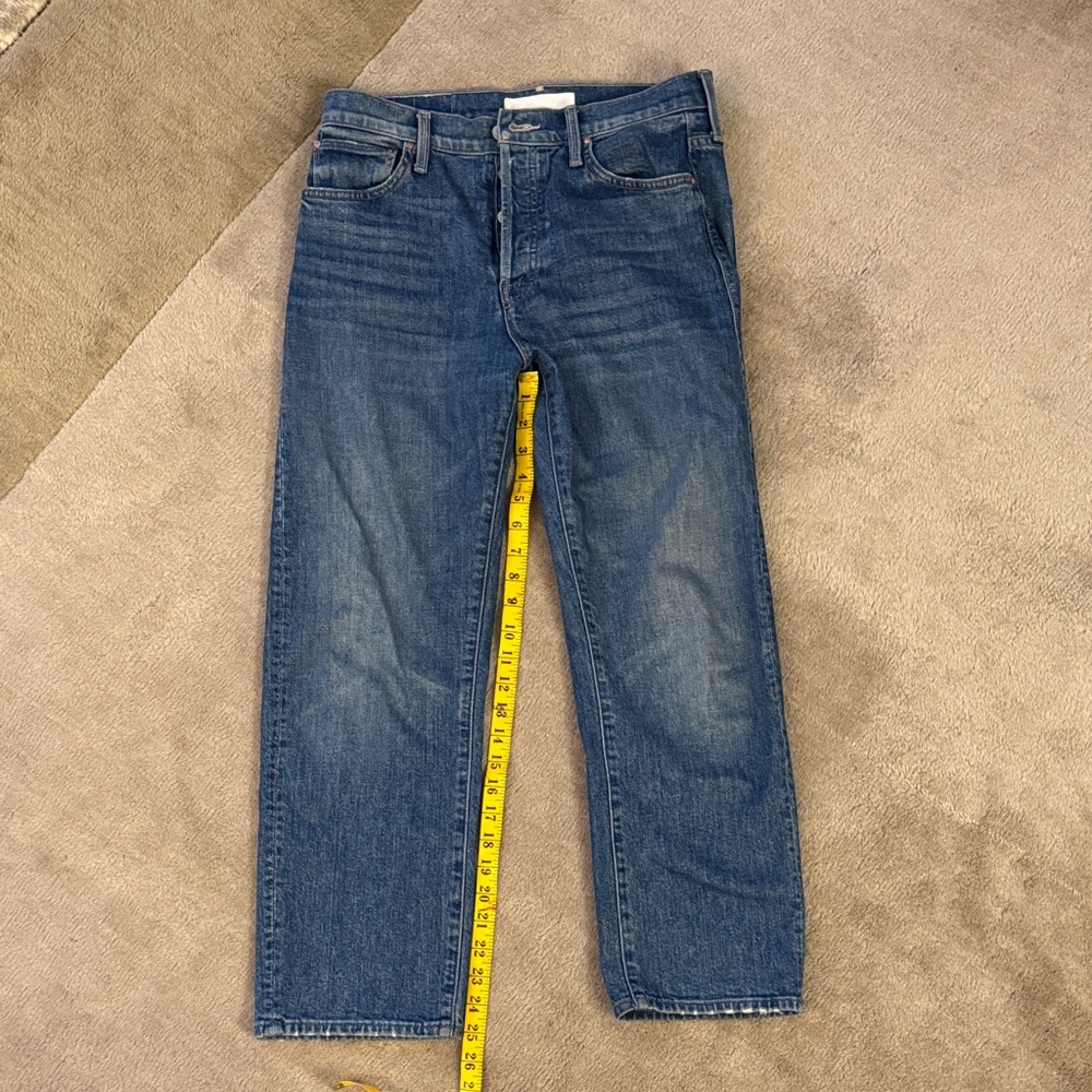 MOTHER Men's Straight Leg Jeans in Distressed Blue - Picture 5 of 6